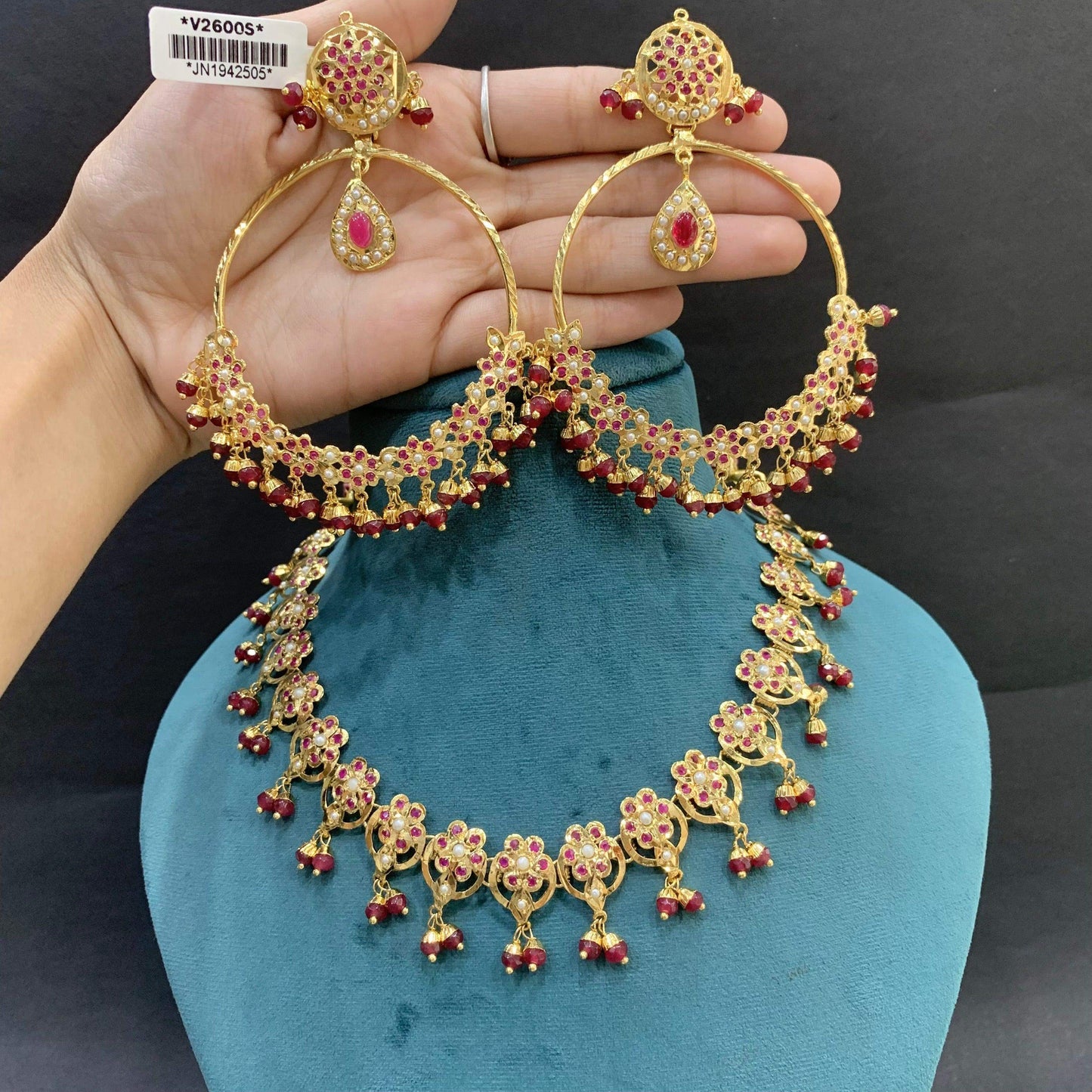 Jadau choker set 46753579 - Vijay & Sons