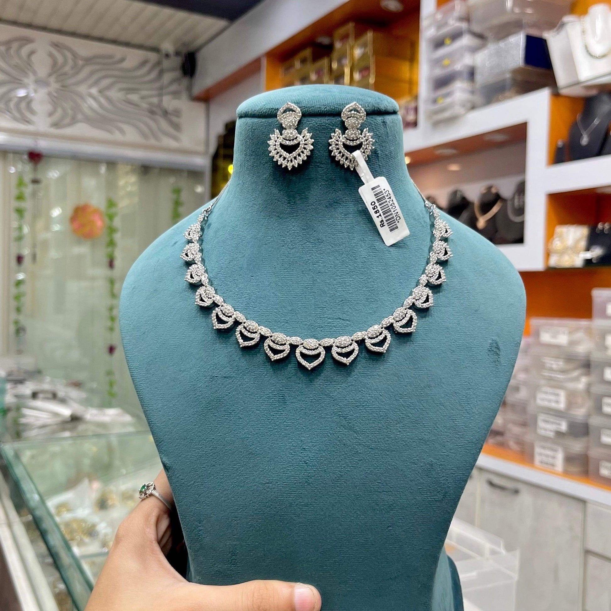 Zircon Necklace Set 334553 - Vijay & Sons