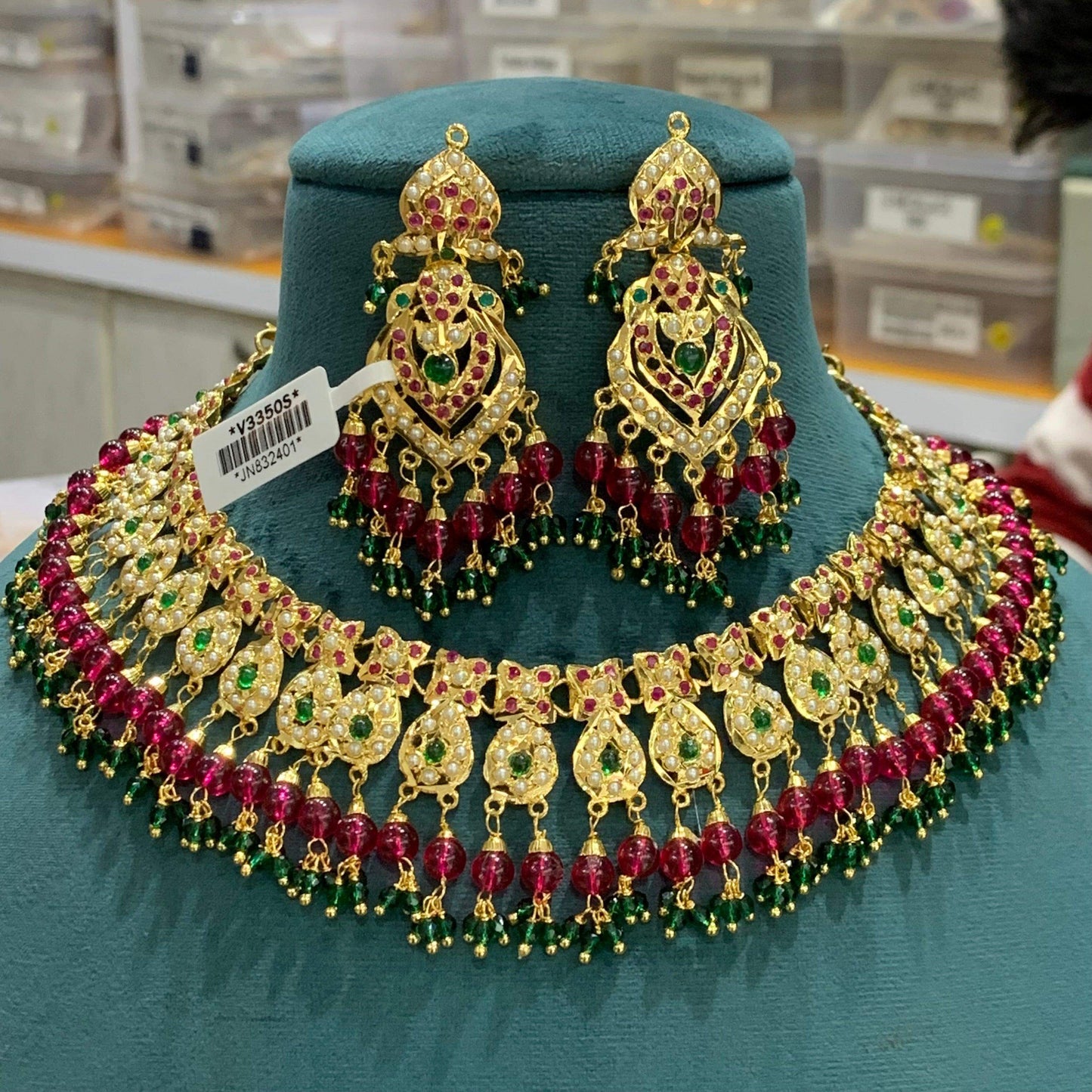 Jadau necklace set 86887 - Vijay & Sons