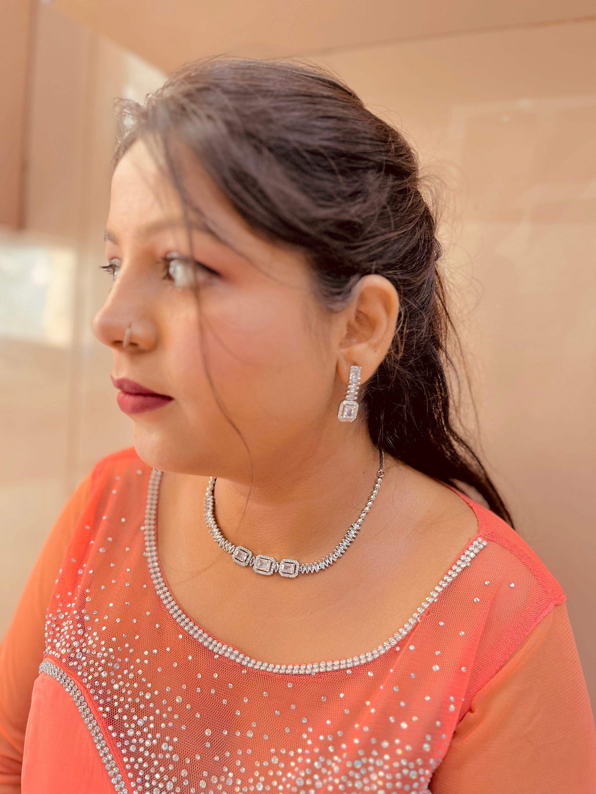 Zircon Necklace Set 0643 - Vijay & Sons