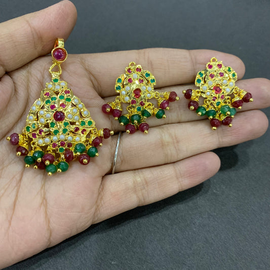 Jadau Pendant Set 2947290 - Vijay & Sons
