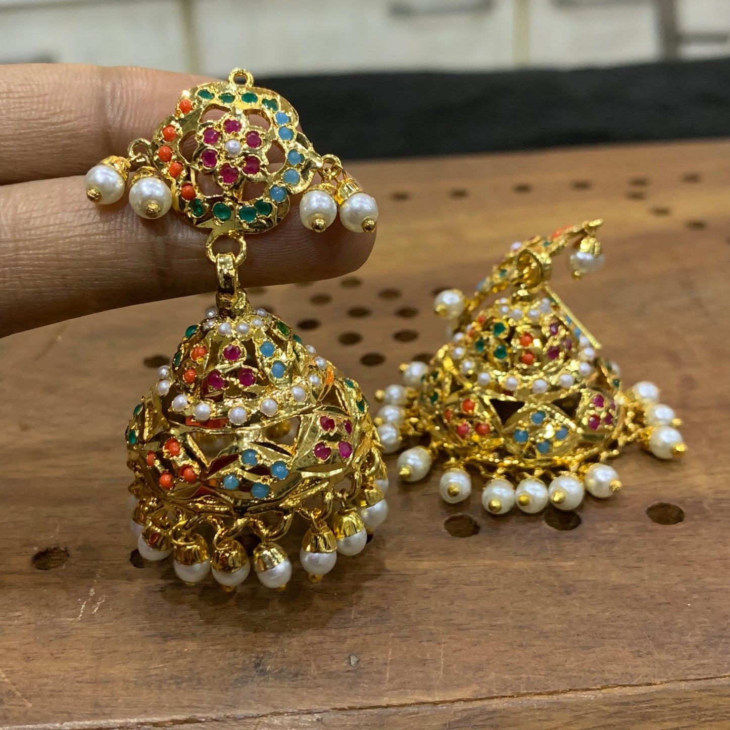 Jadau Earrings 56745 - Vijay & Sons