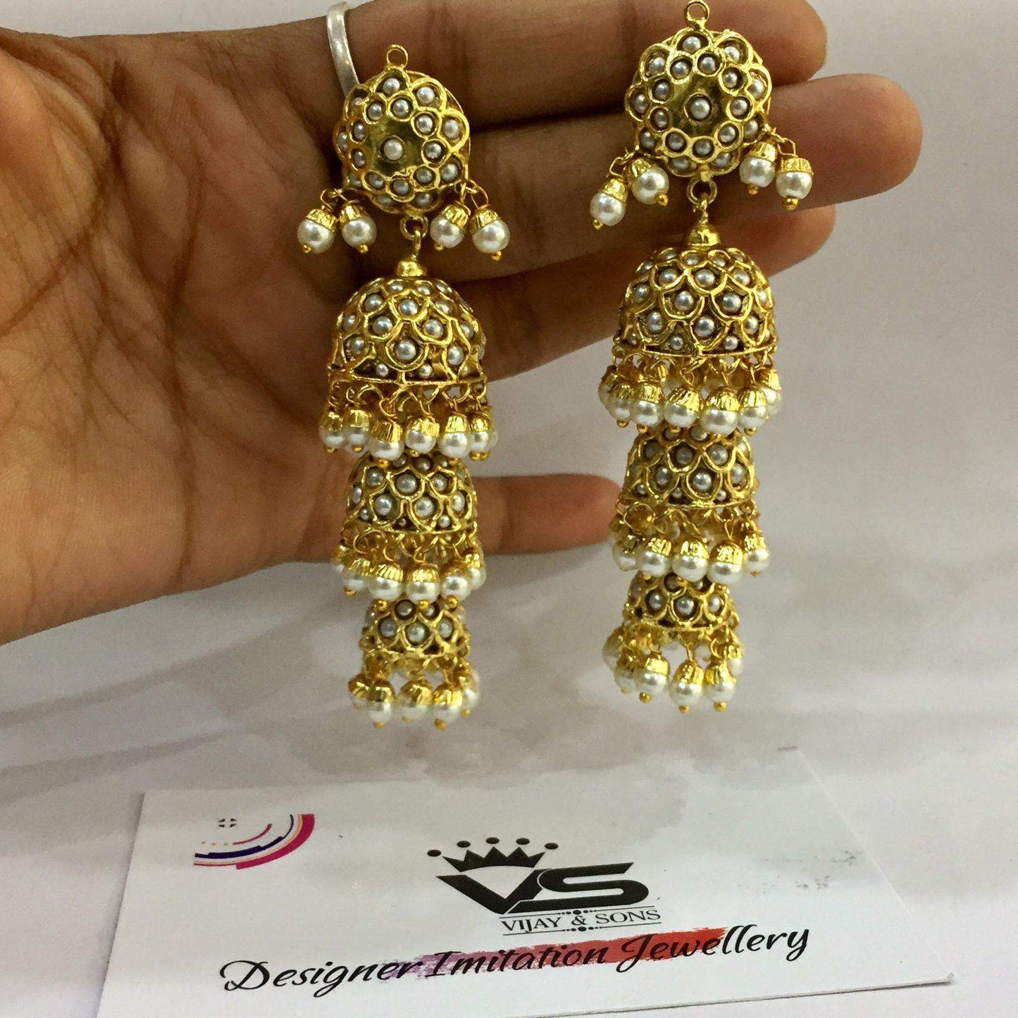 Jadau Earrings 67456 - Vijay & Sons