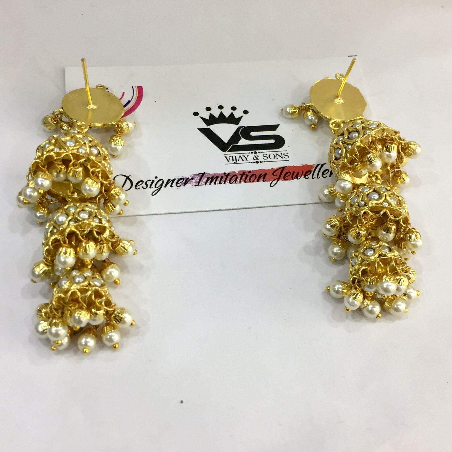 Jadau Earrings 67456 - Vijay & Sons