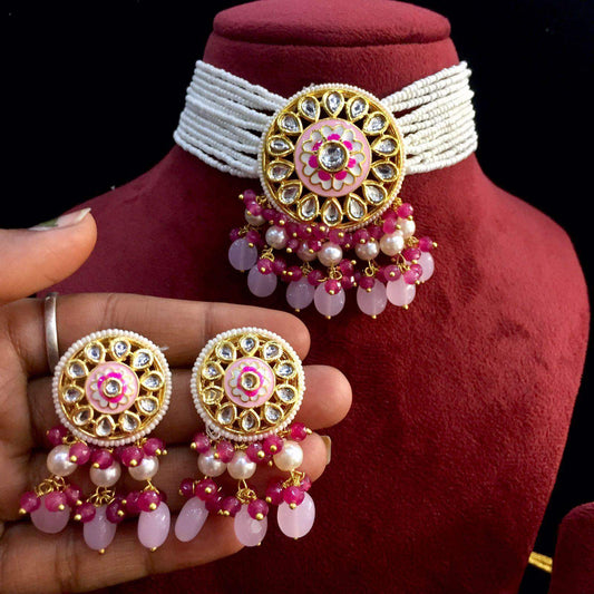Kundan Necklace Set 628655 - Vijay & Sons