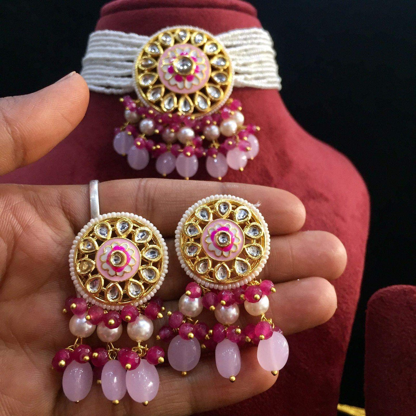 Kundan Necklace Set 628655 - Vijay & Sons