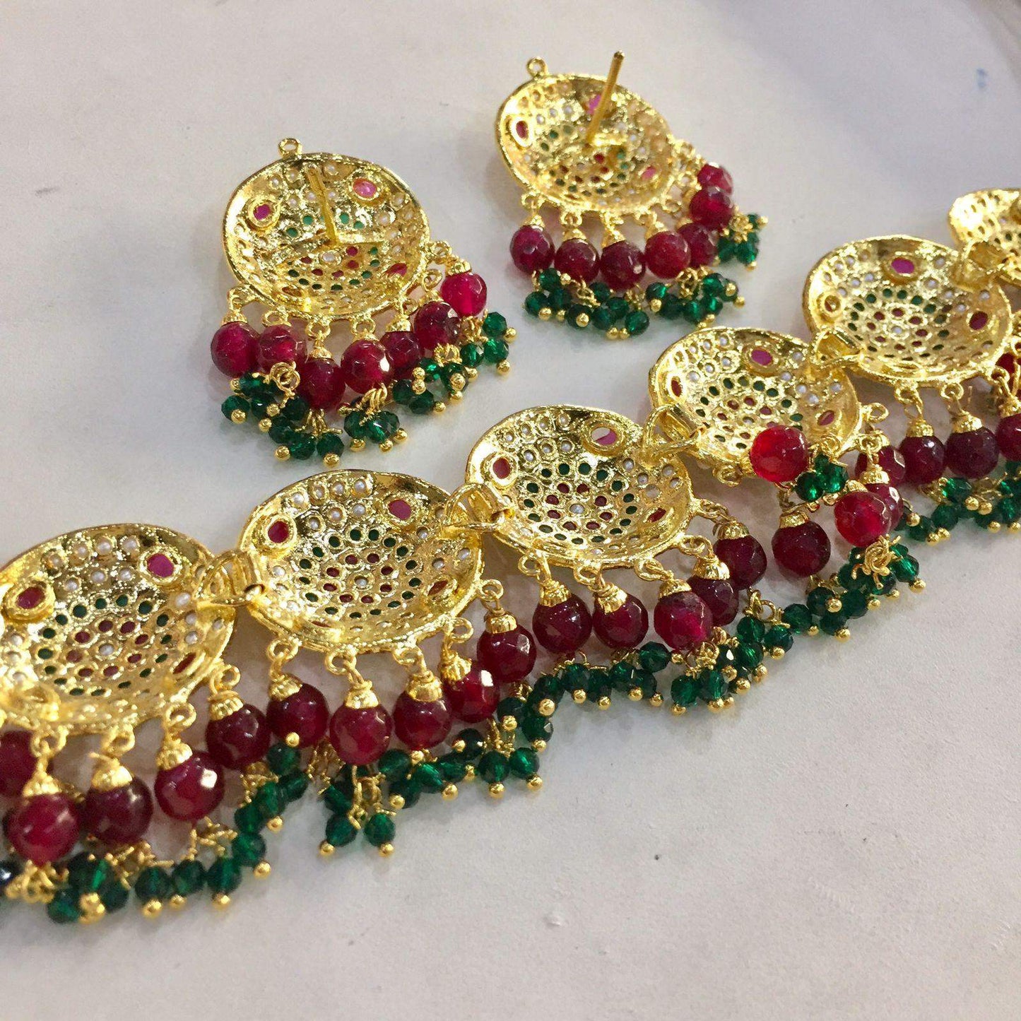 Jadau Chokker set 456446 - Vijay & Sons