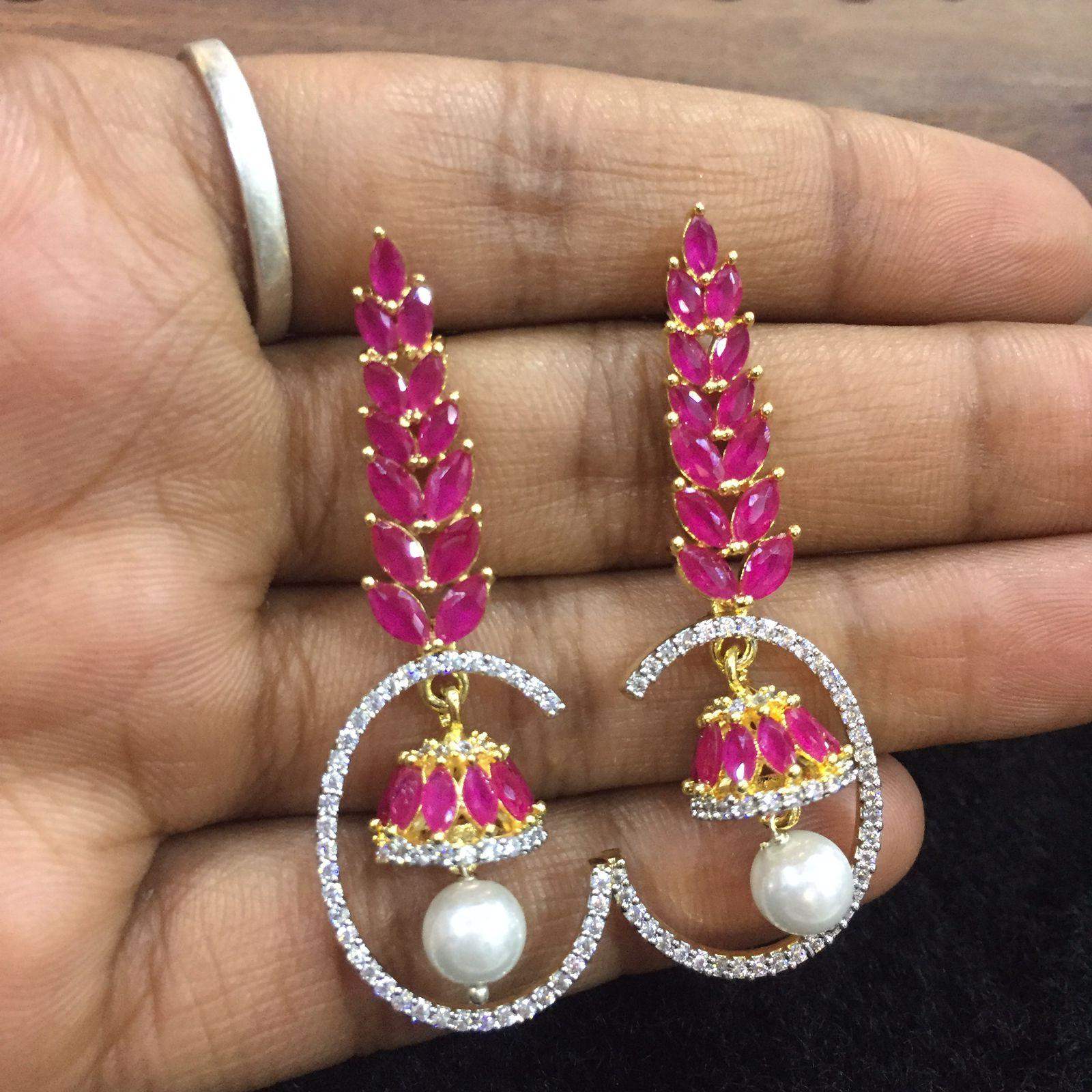 American diamond earring 57535 - Vijay & Sons