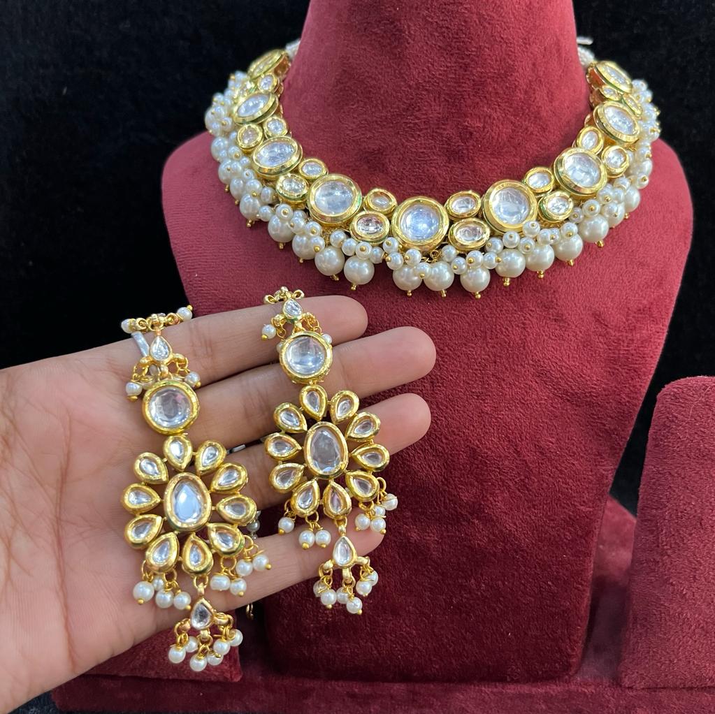 Kundan necklace set 427837446