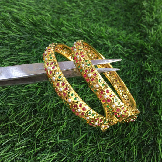 Golden Jadau Bangles for Women - Vijay & Sons
