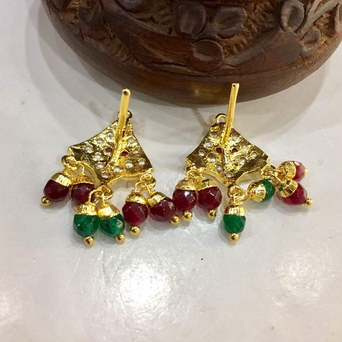 Jadau Earrings 48754 - Vijay & Sons