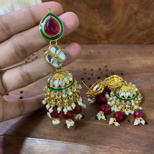 Kundan earrings 23567 - Vijay & Sons