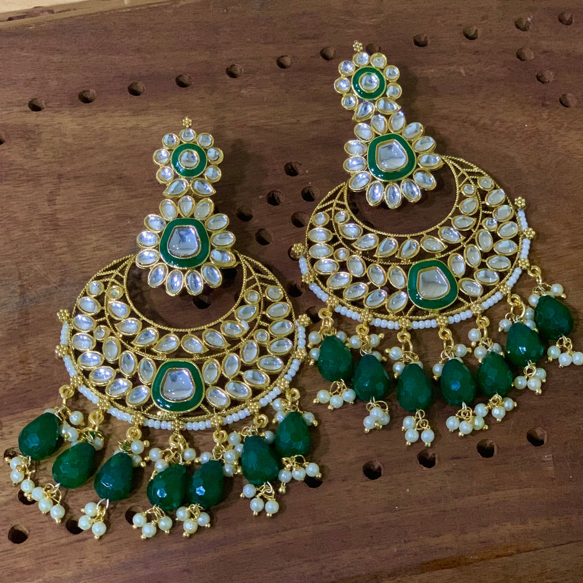 Kundan Earrings 384749 - Vijay & Sons