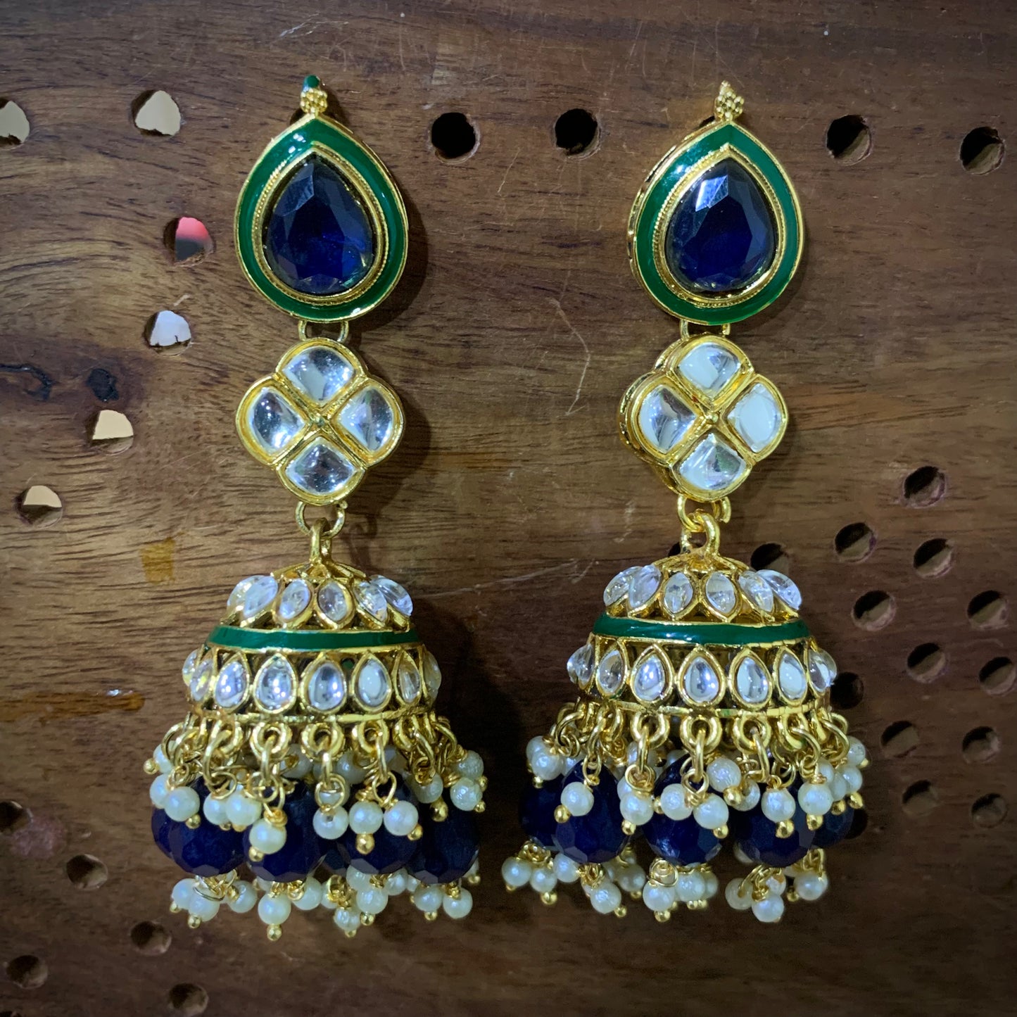 Kundan earrings 23567 - Vijay & Sons