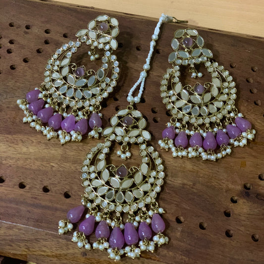 Kundan Tikka Earrings 38472 - Vijay & Sons