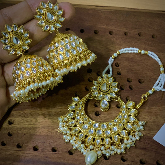 Kundan Tikka Earrings 444334 - Vijay & Sons