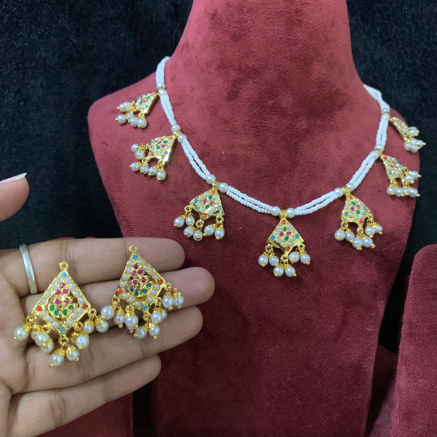 Jadau Necklace Sets 58865