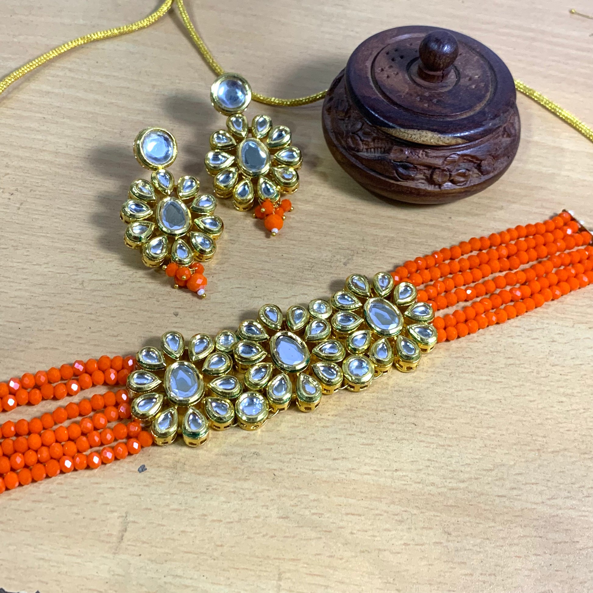 Kundan Necklace Set 45670 - Vijay & Sons