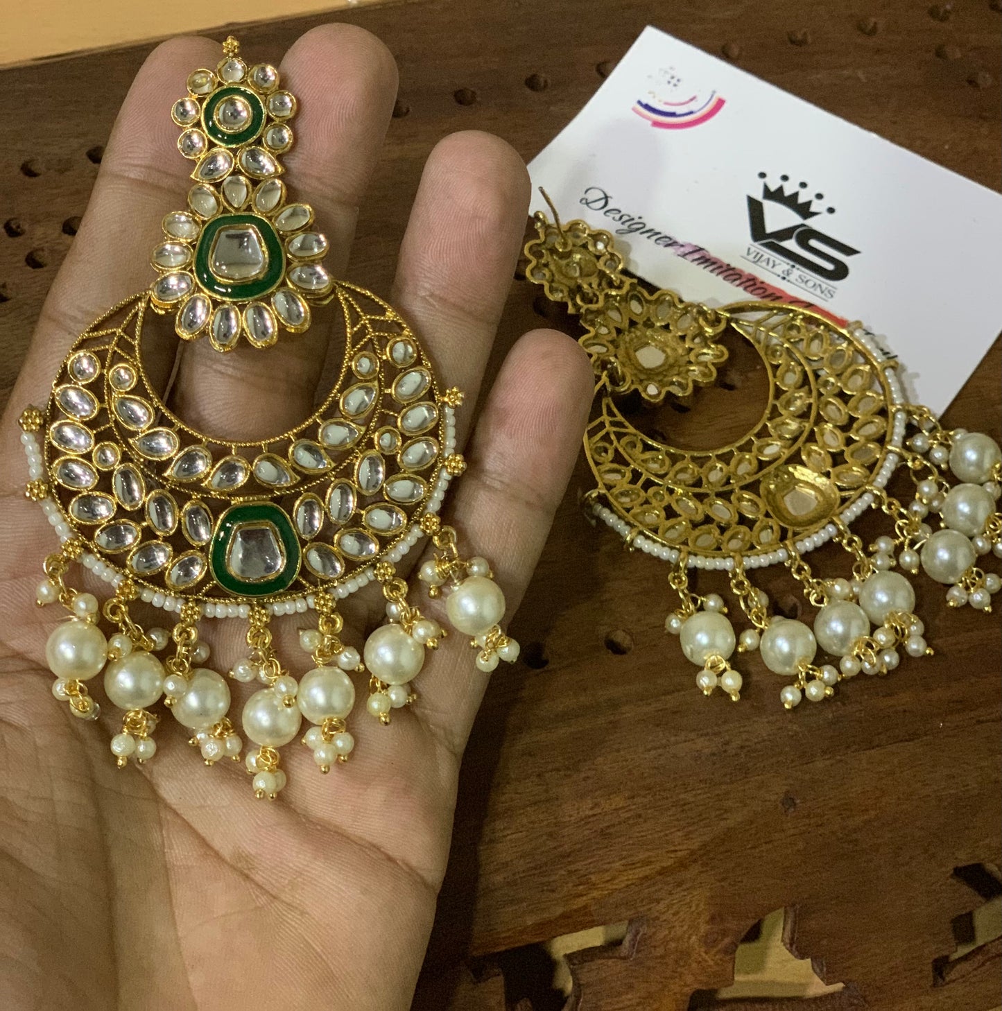 Kundan Earrings 384749 - Vijay & Sons
