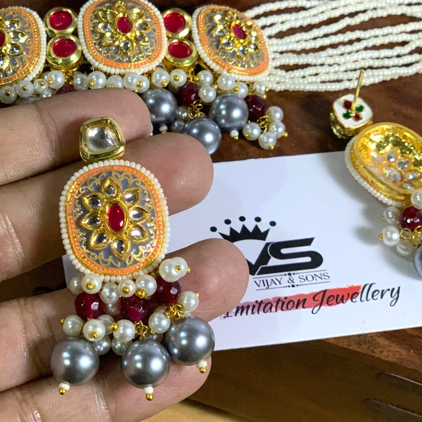 Kundan Necklace Set 355434