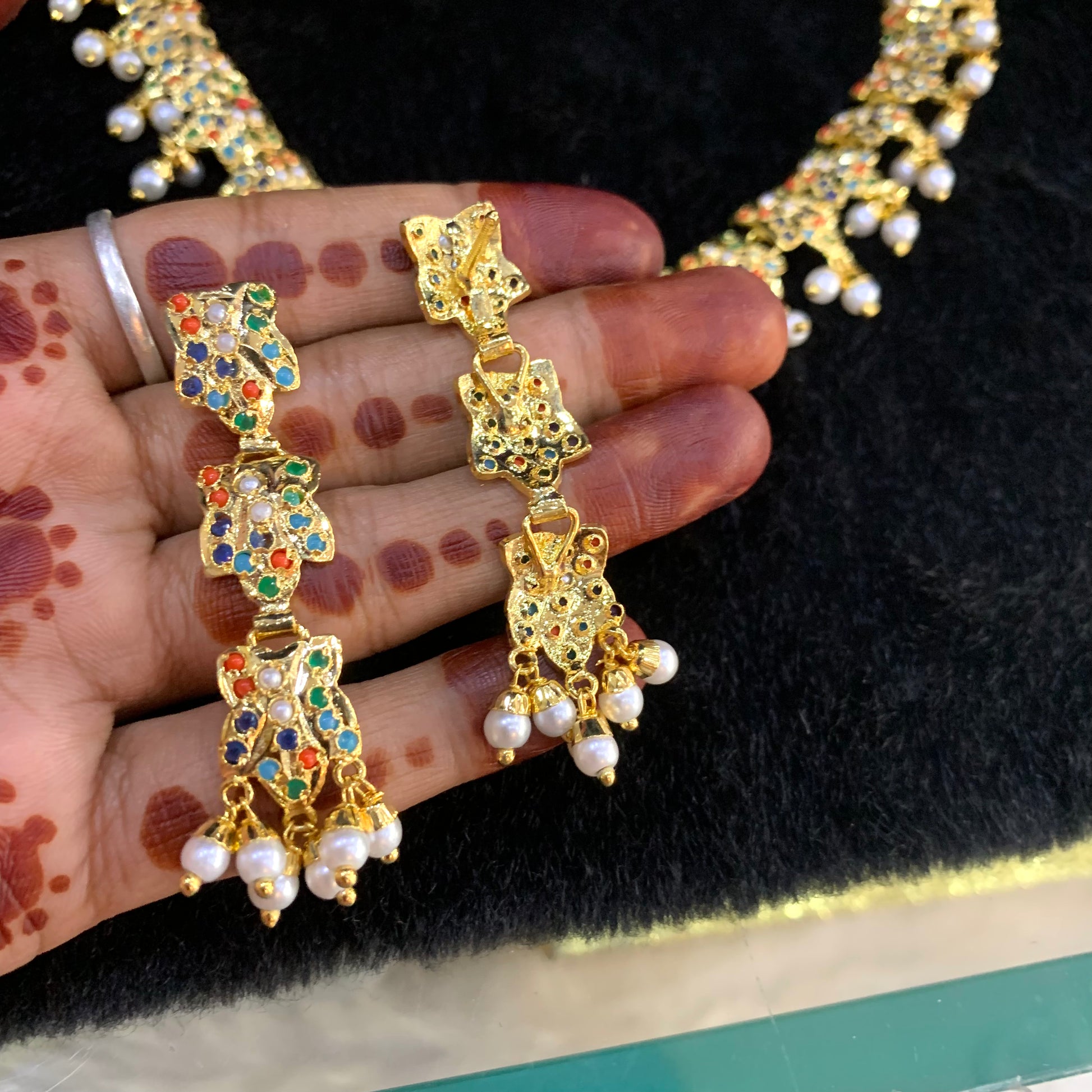 Jadau necklace set 976555 - Vijay & Sons