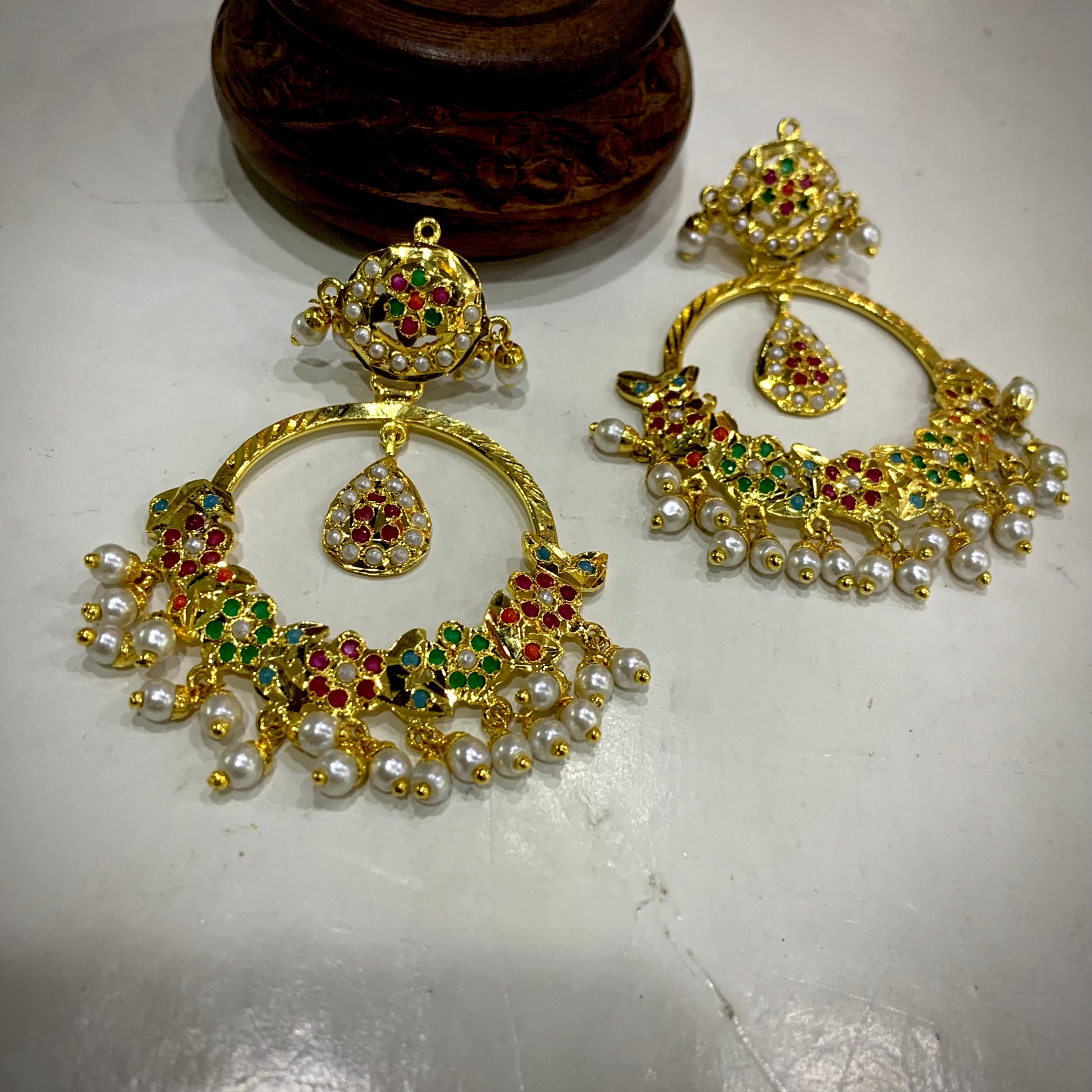Jadau Earrings 59894 - Vijay & Sons