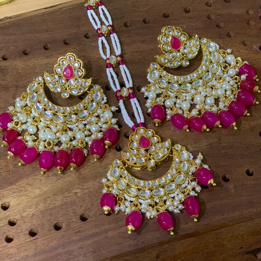 Kundan Tikka Earrings 294819 - Vijay & Sons