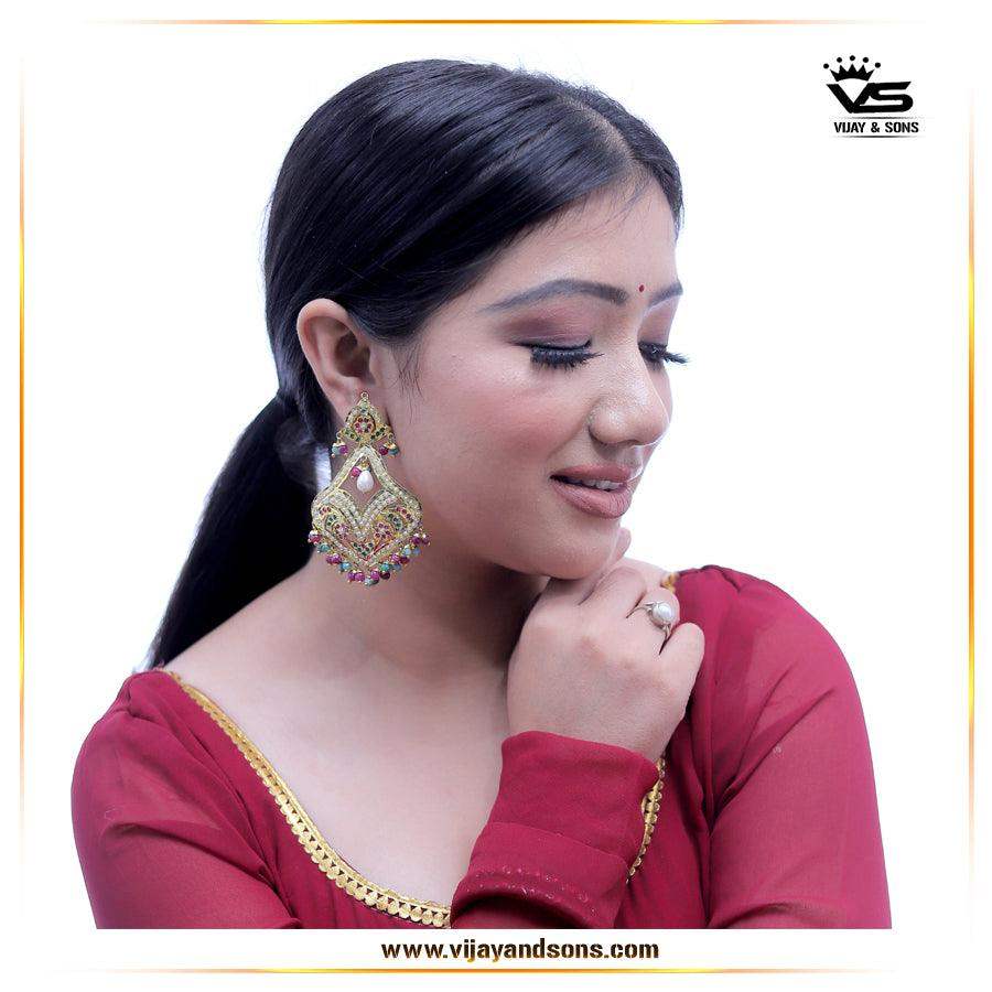 Jadau Earrings 57465 - Vijay & Sons