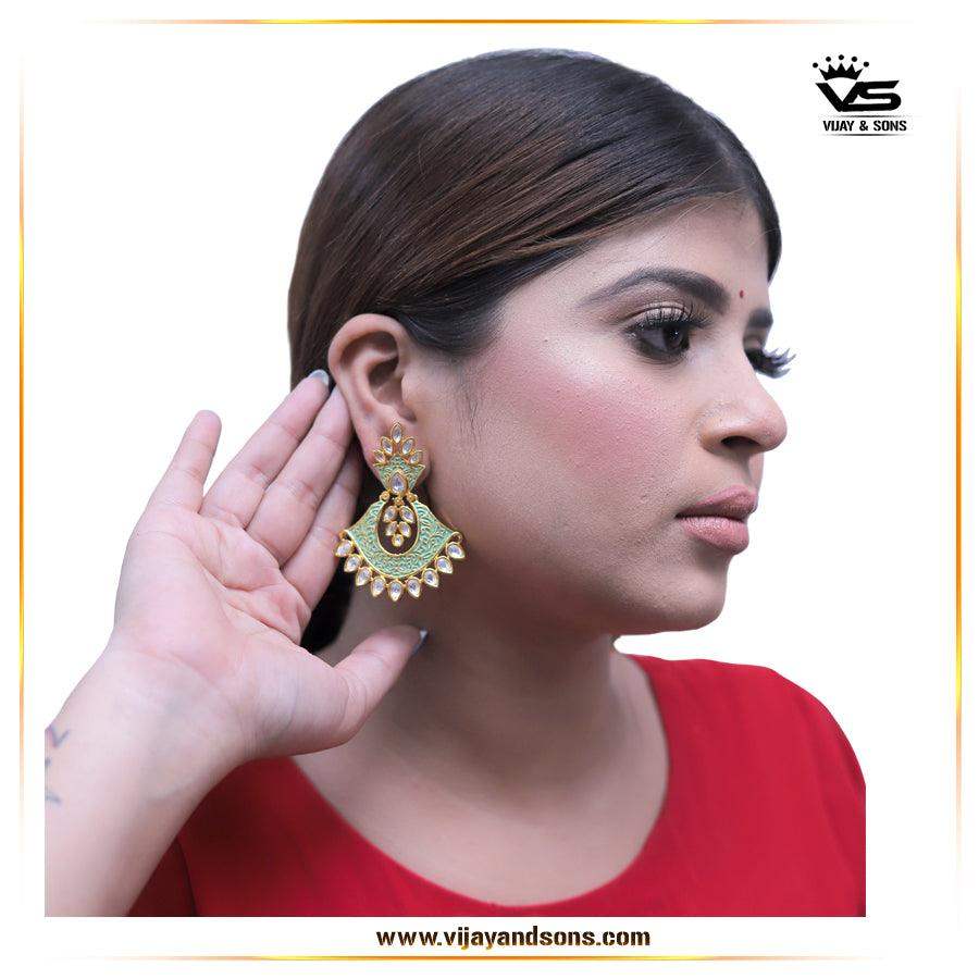Kundan Earrings 45677 - Vijay & Sons