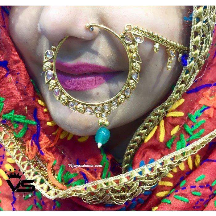 antique quality bridal nath - Vijay & Sons