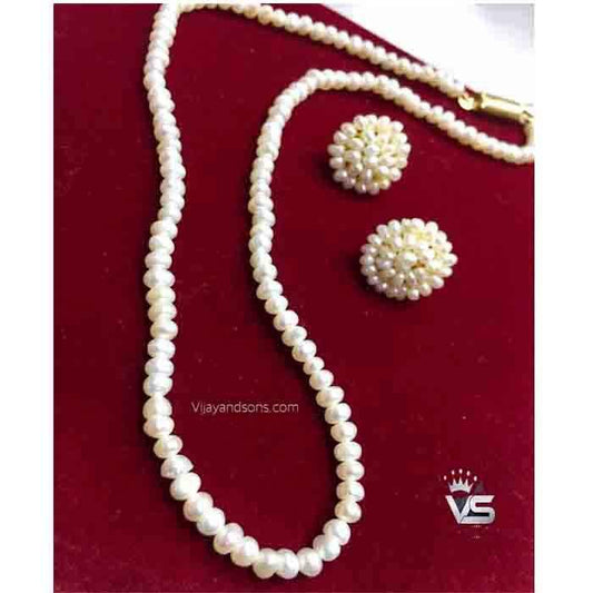 single real pearl mala with tops - Vijay & Sons