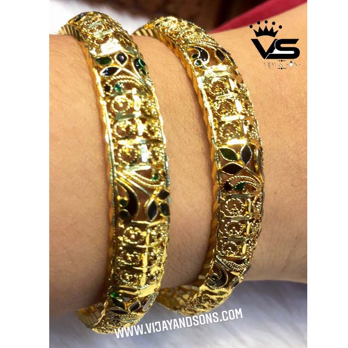 designer gold plated bangles freeshipping - Vijay & Sons