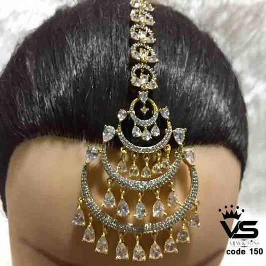a quality diamond stone maang tika - Vijay & Sons