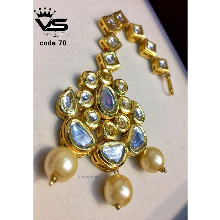 kundan bridal maang tikka freeshipping - Vijay & Sons