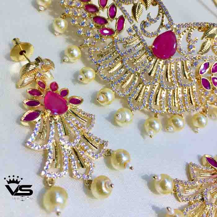 Pearl Jewelry Set For Bride freeshipping - Vijay & Sons