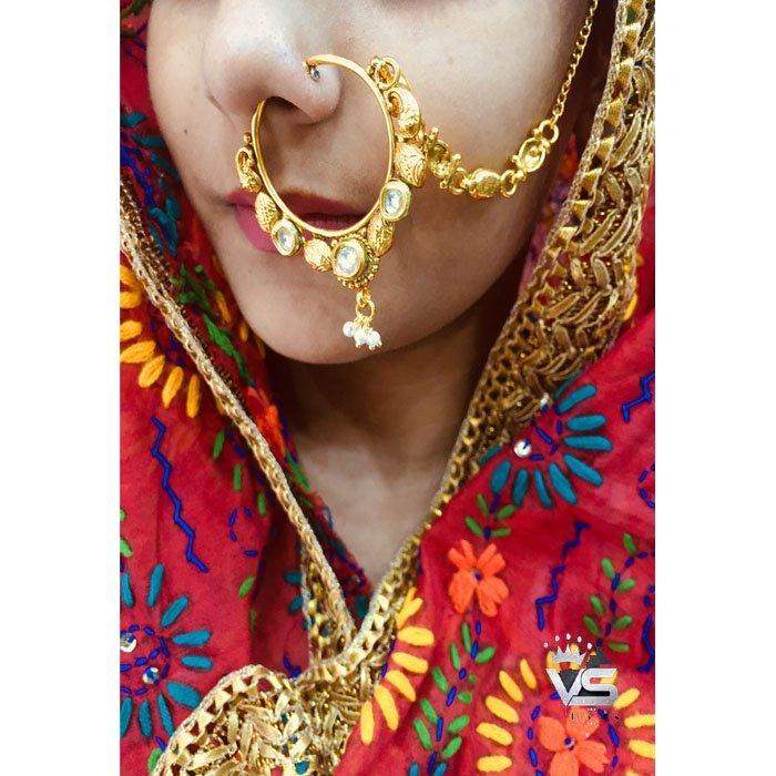 Bridal Nose Ring Designs In Gold - Vijay & Sons
