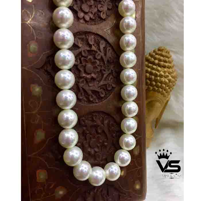 big white pearls mala for women freeshipping - Vijay & Sons