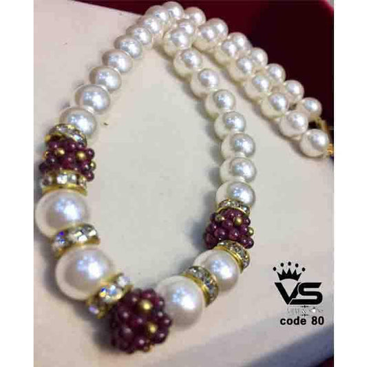 big white pearls mala for party wear - Vijay & Sons