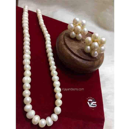 big real pearl hydrabadi pearl mala & topas - Vijay & Sons