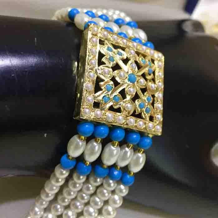 Feroza Jadau Flower Shape Bracelet - Vijay & Sons