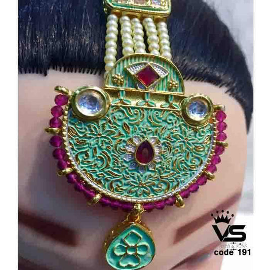 Green Kundan tika - Vijay & Sons