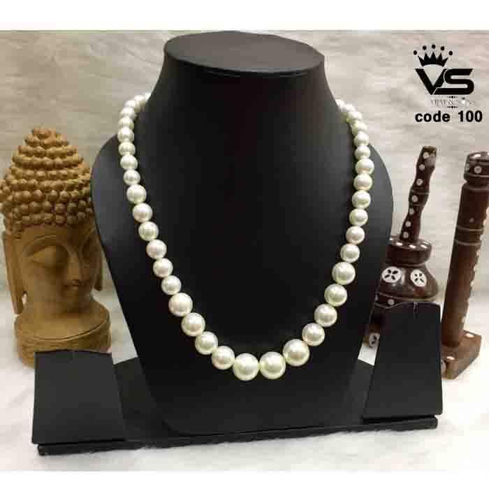 white pearl stylish malla for party wear - Vijay & Sons
