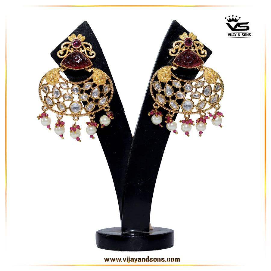 Kundan Earrings - Vijay & Sons