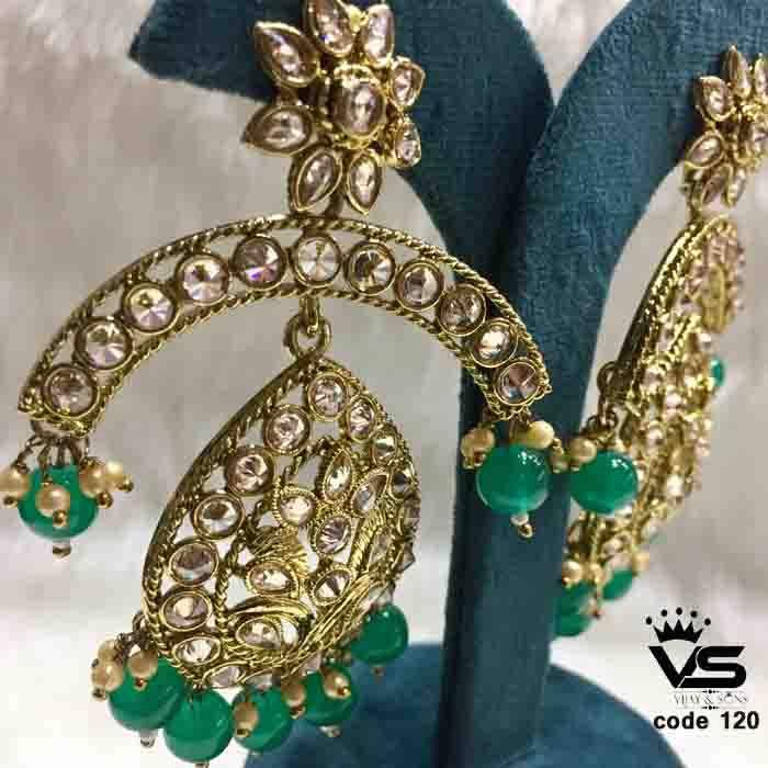 Kundan Earrings 21134 - Vijay & Sons