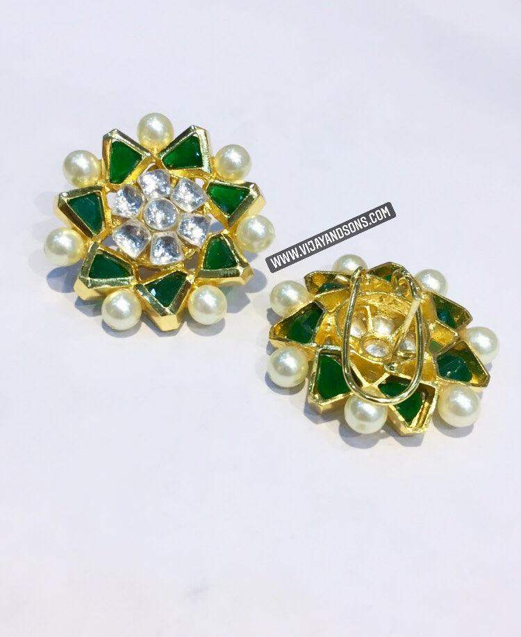 Traditional Earrings In Green - Vijay & Sons