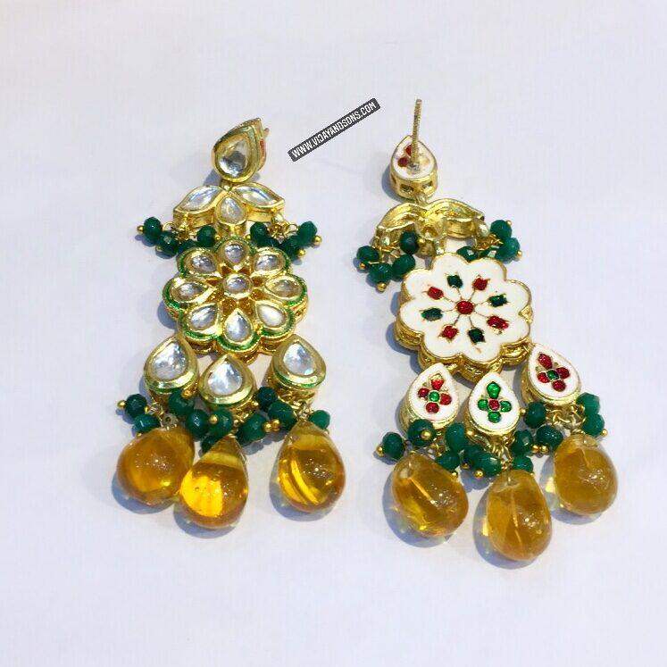 Traditional antique kundan earrings - Vijay & Sons