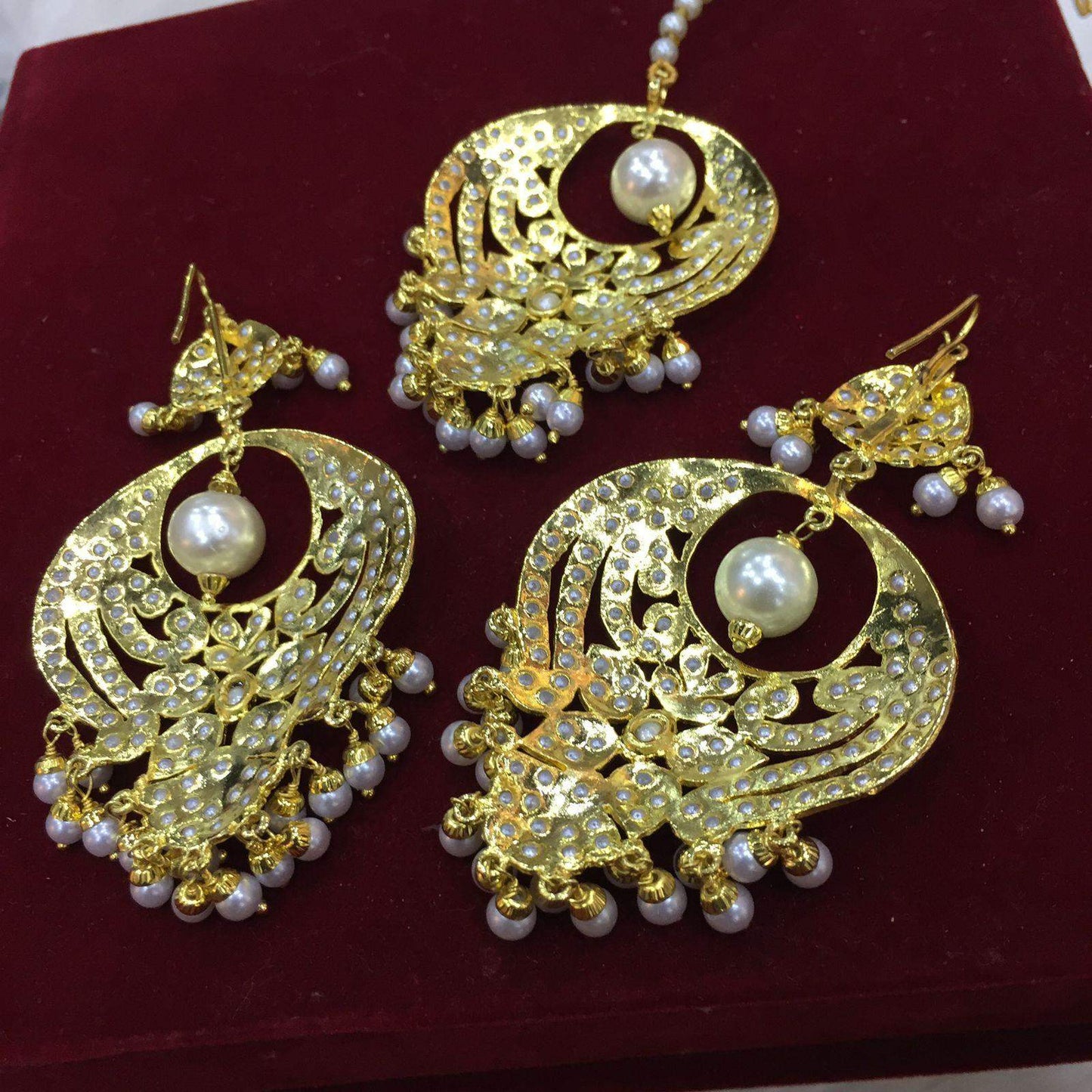 Jadau Tikka Earrings 948529 - Vijay & Sons