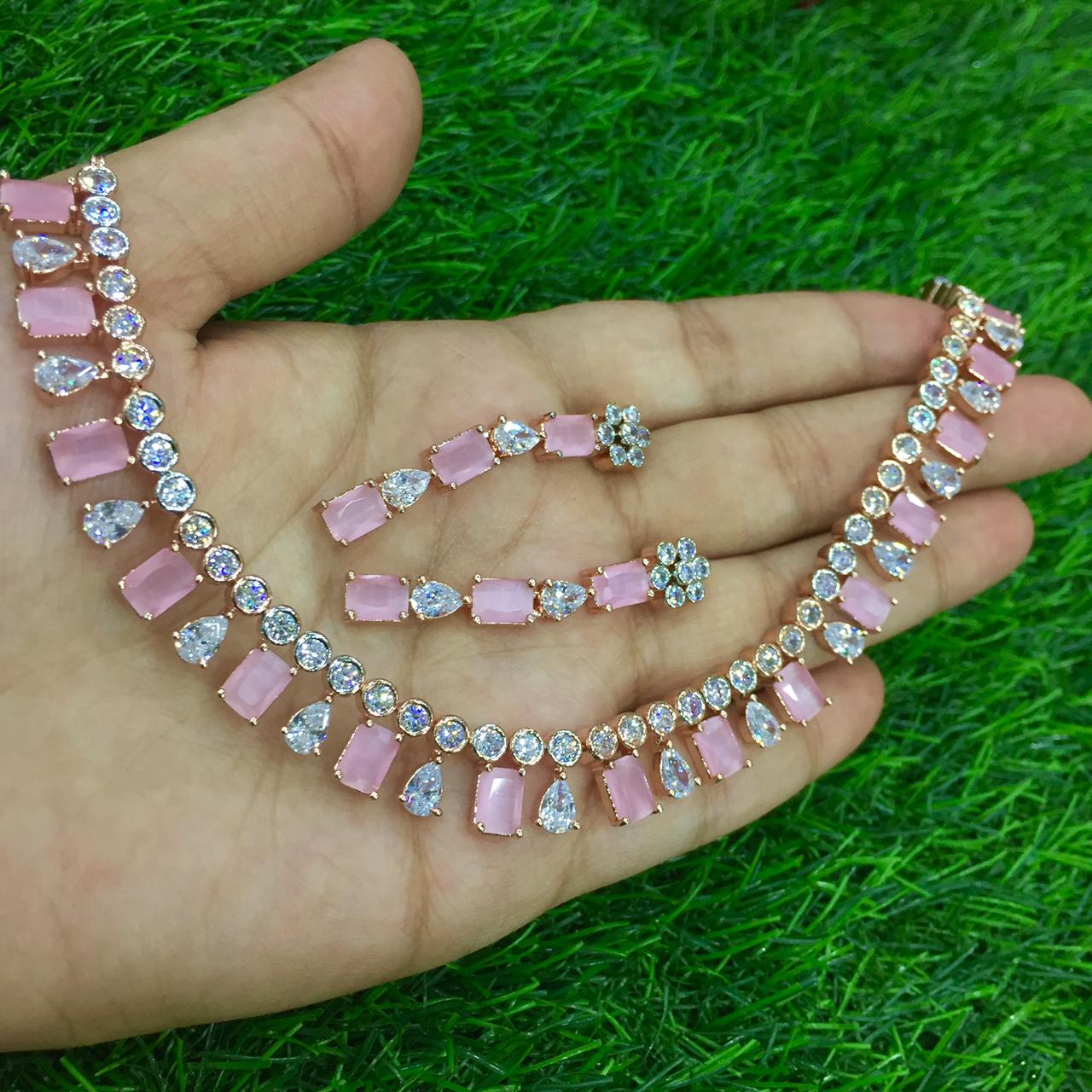 American diamond Necklace 104810 - Vijay & Sons