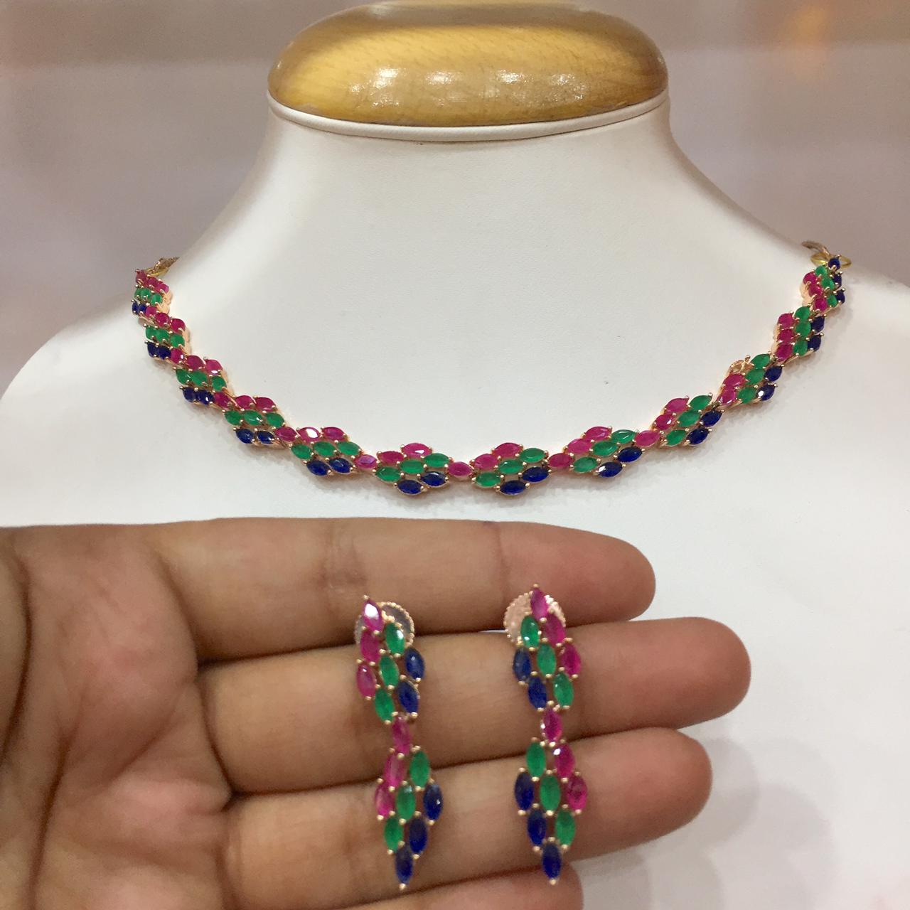 American Diamond Necklace 104810 - Vijay & Sons