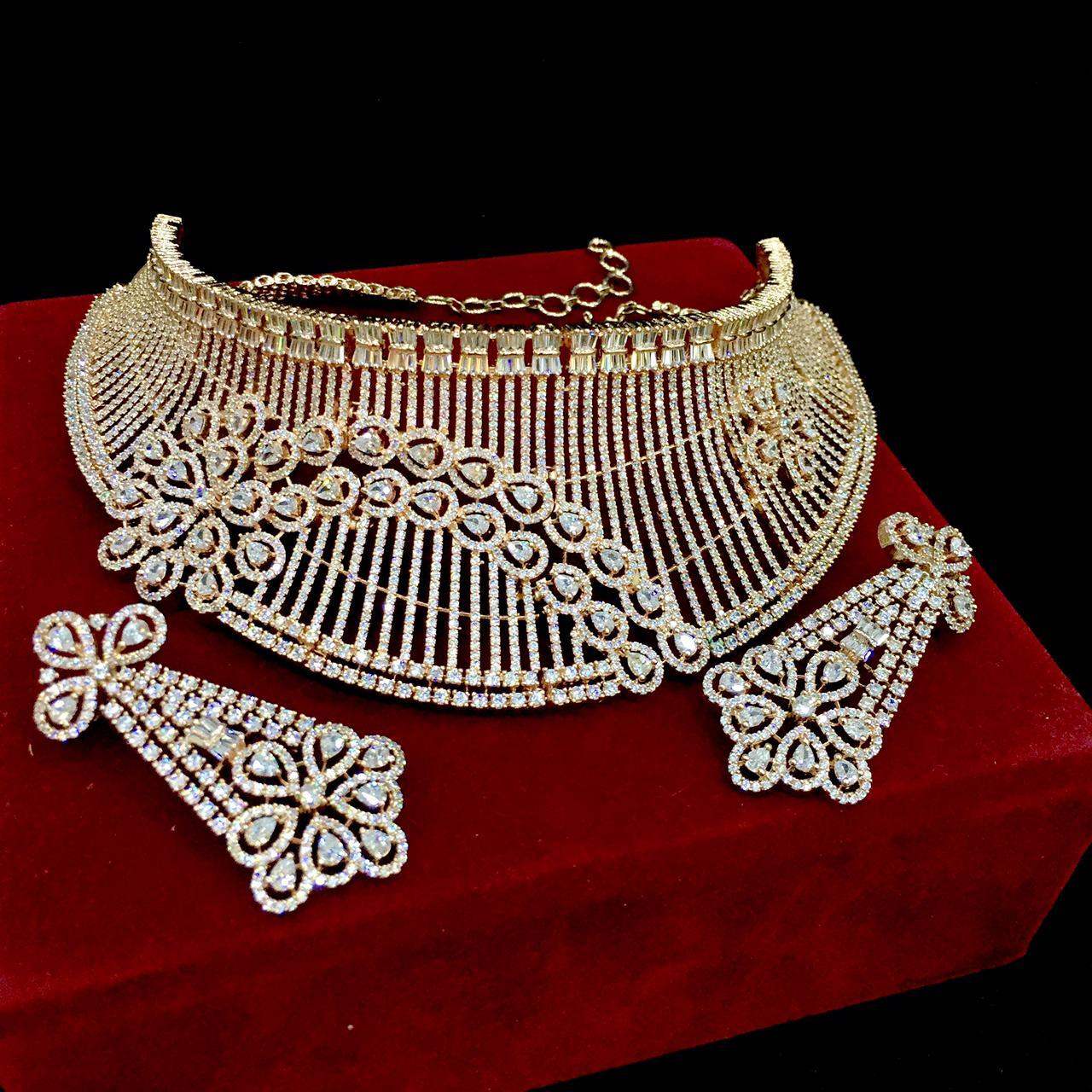 Diamond necklace sets 8064 - Vijay & Sons
